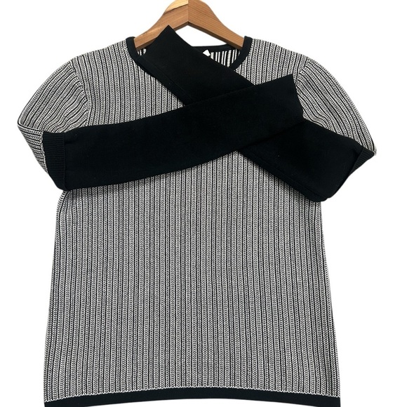 Derek Lam size M herringbone knit cotton sweater GUC Black and White - Picture 3 of 14